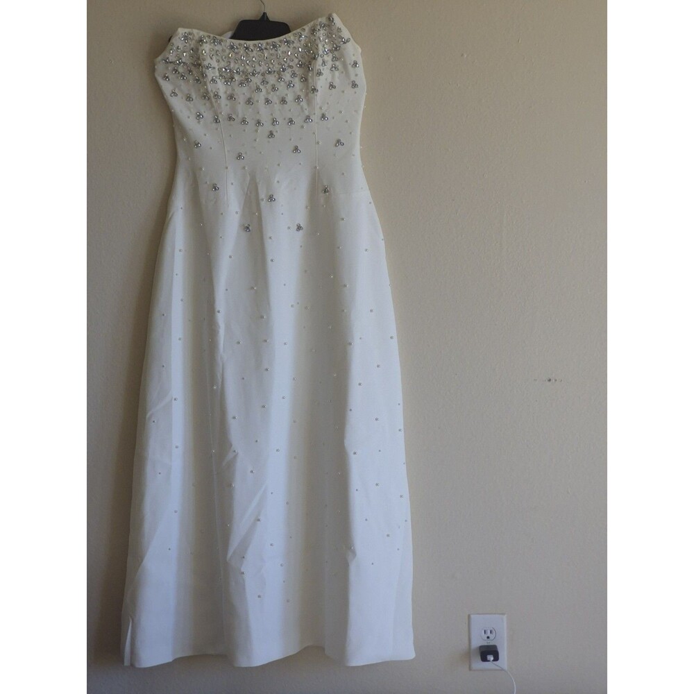 Miss Rosier Melisande White Embellished Midi Dress XL Party NWT